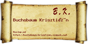 Buchsbaum Krisztián névjegykártya